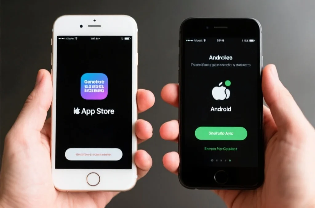 iOS与Android手机同时显示应用安装界面